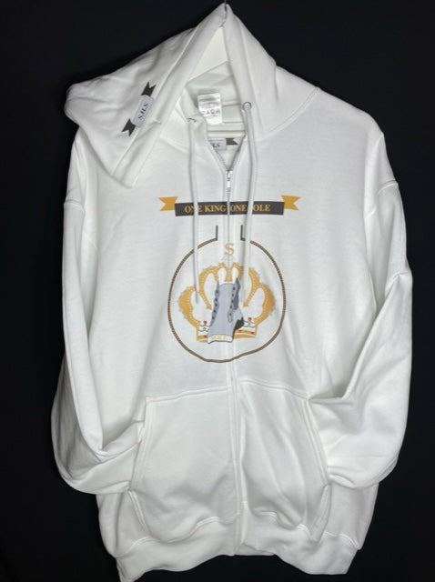White S.H.S Zippered Hooded Sweatshirt (Lace Logo)