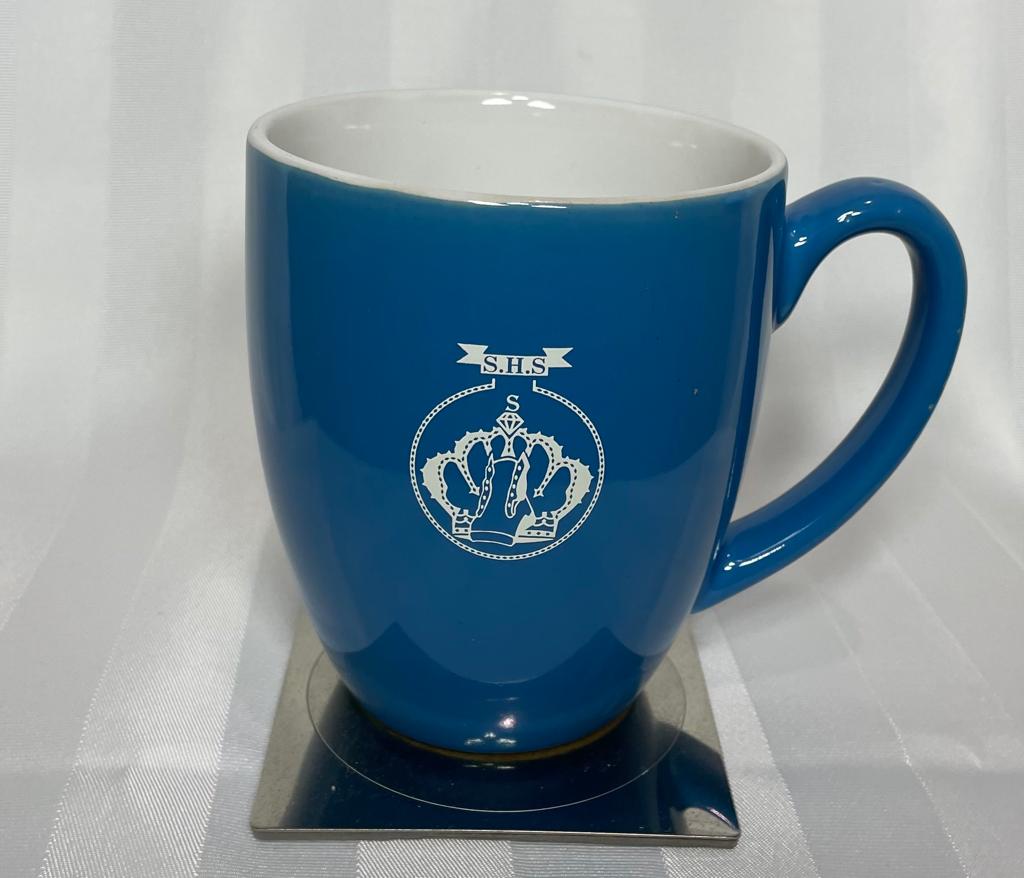 Duo-Tone Ceramic Mug 16 ozs (S.H.S Lace Logo) 2 sided Logo